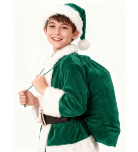 Yeşil Noel Baba Hediye Çuvalı Orta Boy (60X90 cm)