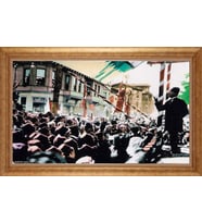 EV İŞYERİ OFİS İÇİN ALTIN ÇERÇEVELİ PASPARTULU TABLO S230