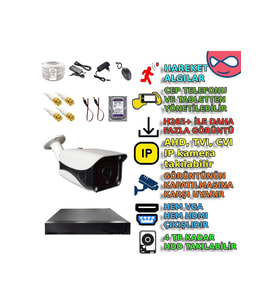 XMPro 1 KAMERALI 36 IR LEDLİ METAL 5MP SONY LENS  KASA GÜVENLİK KAMERA SETİ