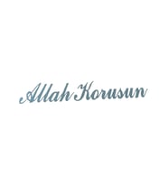Allah Korusun Yazılı Oto Sticker Gri 14x3cm