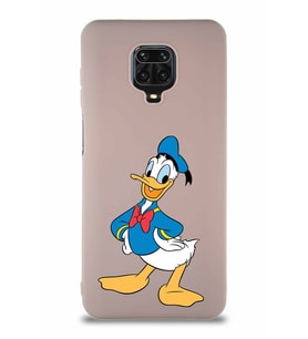 Xiaomi Redmi Note 9 Pro Soft Premier Kapak Donald Duck-C Tasarımlı Silikon Kılıf - Pudra (Şeffaf)
