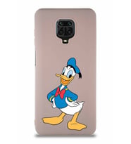 Xiaomi Redmi Note 9 Pro Soft Premier Kapak Donald Duck-C Tasarımlı Silikon Kılıf - Pudra (Şeffaf)
