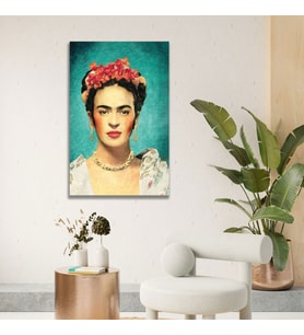 Tekli Dikey Kanvas Duvar Tablosu Frida Kahlo Portresi