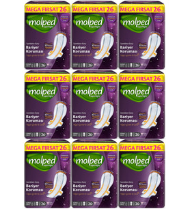 Molped Süper Night Hijyenik Ped Süper Gece 234 Adet Mega Fırsat Pk
