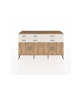 Kronos Konsol 3 Raflı 6 Çekmeceli 4 Kapaklı 176x59x99 Çam-Çam/Aytaşı