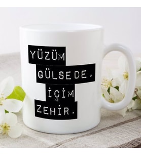 Duvar Yazısı Baskılı Kupa Bardak-13