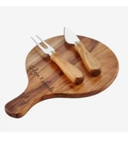 Kişiye Özel Akasya Ağacı Sunumluk Seti 25x17 cm  İsim Yazılı Ahşap Peynir & Meze Sunum Tahtası