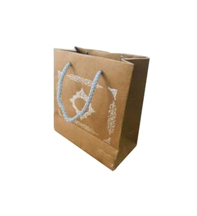 Tahtakale Toptancı Karton Hediye Çantası Gümüş Saray Desenli 20X20X10 CM (10 Adet)  Kraft