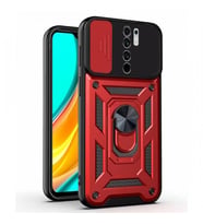 Kızaklı Tank Kılıf Xiaomi Redmi 9 Kırmızı