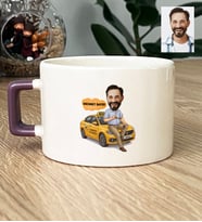 Kişiye Özel Karikatürlü Taksici Lüks Fincan Doğum Günü Hediyesi