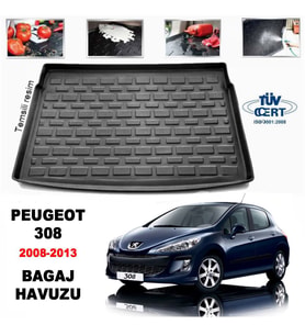 Peugeot 308 Bagaj Havuzu Paspası 2008-2013