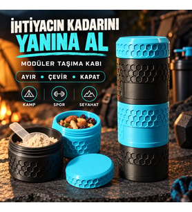 Modüler Bölmeli Çevirmeli Kapaklı Taşıma ve Saklama Kabı – Kamp, Spor ve Seyahat