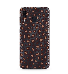 Samsung Galaxy A20/A30 Uyumlu Leopar Desenli Şeffaf Telefon Kılıfı