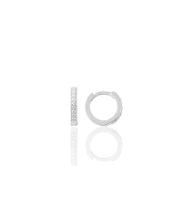 Gümüş rodyumlu zirkon taşlı 10 mm halka küpe Tragus Piercing Helix Kıkırdak Küpesi SGTL11738RODAJ