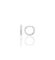 Gümüş rodyumlu zirkon taşlı 10 mm halka küpe Tragus Piercing Helix Kıkırdak Küpesi SGTL11738RODAJ