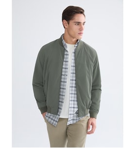 LCWAIKIKI Classic Haki Kolej Yaka Erkek Bomber Ceket
