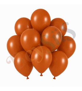 Yanık Turuncu Renk Lateks Retro Balon (13 cm) - 10 Adet