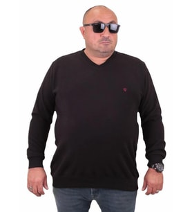 Starbattal Büyük Beden Selanik V Yaka Classic Sweat 23201 SIYAH