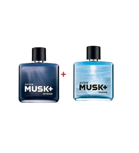 AVON  Musk Marine Erkek Parfüm Edt 75 ml + Musk Intense Erkek Parfüm Edt 75 ml