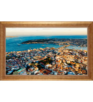 Çerçeveli Paspartulu Manzara Tablo ah1187 (Gold)