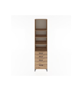 Hyperion Dolap 4 Raflı 4 Çekmeceli 60x44x243 Çam-Çam