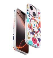 Onegif Apple İphone 15 Flower Series Magsafe Kapak - Beyaz