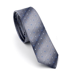 Gri ve Füme Verev Desenli Dokuma Kumaş Mendilli Slim Fit Kravat // SDK-240804 (Renksiz)