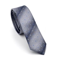 Gri ve Füme Verev Desenli Dokuma Kumaş Mendilli Slim Fit Kravat // SDK-240804 (Renksiz)