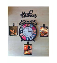 Bilge Ahşap Dekoratif Mutfak Saati (kitchen) (Siyah)