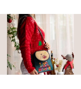 Baykuş Figürlü Küçük Postacı Omuz Çantası Etnik Bohem Style - Bordo