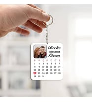 Kişiye Özel Yıldönümü Tarihli ve Fotoğraflı Anahtarlık
