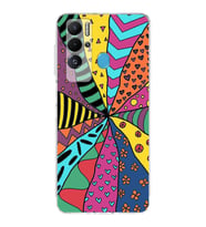 PrintiFy Tecno Pova Neo ile Uyumlu Retro Color 4  Kamera Korumalı Şeffaf  Kılıf