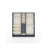Arges Dolap 10 Raflı 6 Çekmeceli 3 Askılı 220x30x243 Antrasit-Aytaşı/Antrasit