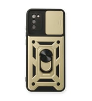 Galaxy A03s Kılıf Pars Lens Yüzüklü - Gold