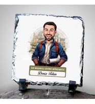 Kişiye Özel Hediye Karikatürlü En Başarılı Erkek Çevre Mühendisi Dekoratif Taş