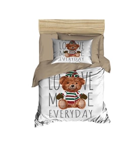 Dijital Baskılı 3d Pamuklu Yenidoğan Bebek Nevresim Takımı Love Me Everyday