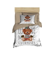 Dijital Baskılı 3d Pamuklu Yenidoğan Bebek Nevresim Takımı Love Me Everyday