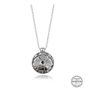 Swarovski Crystal Taşlı Çerçeveli Gümüş Kadın Kolye