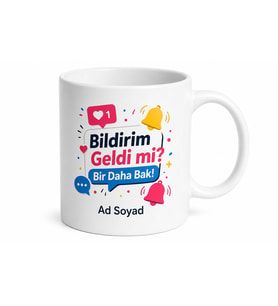 Sosyal Medyadan Çıkmayanlara Bildirim Bağımlısı Like Avcısı Kupa Hediye Bardak