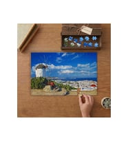 Mykonos Adası - Değirmen - Doğa Manzarası Tasarımı 240 parça Ahşap Puzzle Ahşap Kutuda MP01185