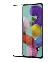 Samsung Galaxy A71 Ekran Koruyucu Full Tam Kaplayan Kavisli Tempered Cam (Siyah)