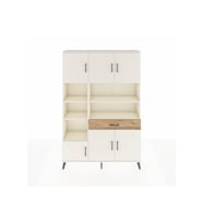 Arges Dolap 10 Raflı Tek Çekmeceli 6 Kapaklı 132x30x195 Aytaşı-Aytaşı/Çam