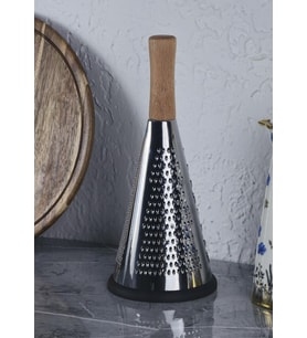 Ahşap Saplı Çelik Rende - Paslanmaz Mutfak Rendesi - Üçgen, 28 CM