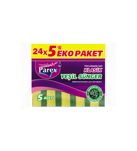 Klasik Yeşil Sünger Düz 5'li 24 Paket 1 Koli
