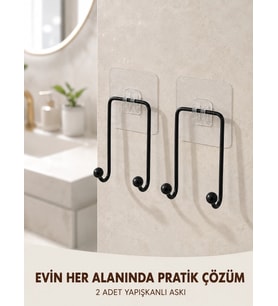 2'li Yapışkanlı Duvar Askısı Mutfak Banyo Ve Ev İçin Askılık