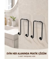 2'li Yapışkanlı Duvar Askısı Mutfak Banyo Ve Ev İçin Askılık