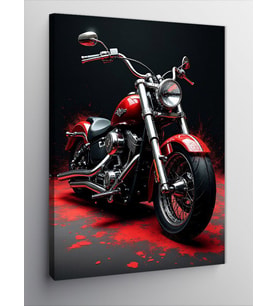 Kanvas Tablo Kırmızı Motosiklet Tutkusu