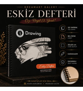 DreamArt Galery 20x20 50 YAPRAK ESKİZ ÇİZİM DEFTERİ