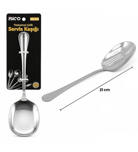 Metal Servis Kaşığı - 21 cm - Krom Renk
