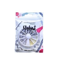 Elegant Touch Stylist Nail Art Taş Seti Gümüş ve İnci Rengi 240 Adet